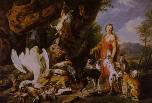 Diana with Her Hunting Dogs beside Kill 